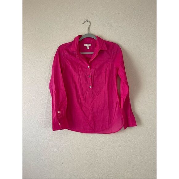 J crew womens Henley button up long sleeve blouse size 2‎ - Picture 1 of 5